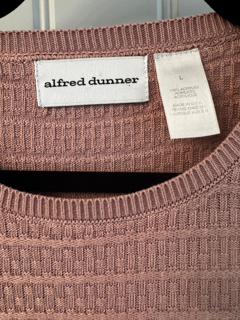 Alfred Dunner Textured Knit Sweater Top Pink Size Large - Picture 2 of 7